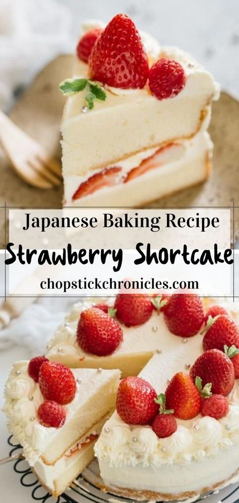 Pretty Strawberry Shortcake, Japanese Strawberry Cream Cake, Matcha Strawberry Shortcake, Japanese Vanilla Cake, Decorated Strawberry Shortcake, Japanese Strawberry Sponge Cake, Strawberry Shortcake Sponge Cake, Simple Strawberry Shortcake Recipe, Asian Strawberry Cake