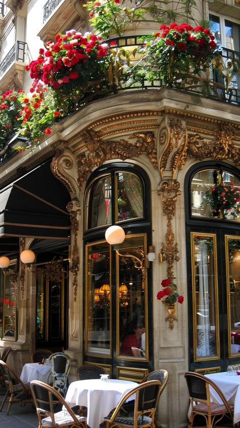 "Parisian #CafeCharm: A quaint Parisian cafe adorned with blooming #flowers and #elegant decor, inviting passersby for a #relaxing break. #paris #cafe #flowers #elegance #decor #aiart #aiphoto #stockcake ⬇️ Download and 📝 Prompt 👉 https://stockcake.com/i/parisian-cafe-charm_838857_943379" Cafe In Paris Interior, Cafe Paris Interior, Parisian Style Cafe, Romantic Cafe, European Cafes, Street Cafe Aesthetic, Parisian Rooftops, Parisian Flower Shop, Classic Cafe