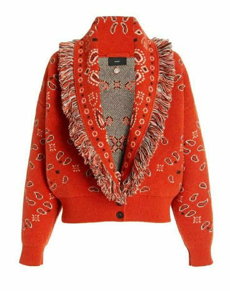 Looks Rihanna, Desert Chic, Knitwear Fashion, Bandana Print, Jacket Design, Bright Orange, Look Cool, Moda Operandi, Fashion Collection