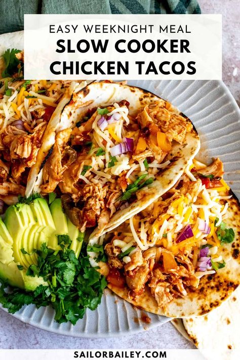 Slow Cooker Chicken Tacos Slow Cook Taco Chicken, Chicken Soft Tacos Crockpot, Crock Pot Taco Chicken Slow Cooker, Easy Slow Cooker Chicken Tacos, Slow Cook Mexican Chicken, Pulled Taco Chicken Crock Pot, Street Chicken Tacos Crock Pot, Slow Cook Shredded Chicken, Slow Cooker Chicken Taco Recipes