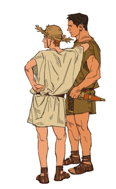 Roman Mens Clothing, Roman Concept Art, Old Clothes Drawing, Ancient Character Design, Egyptian Clothes Drawing, Gladiator Fanart, Ancient Greek Clothing Men, Roman Character Design, Greek Character Design