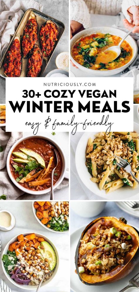 Winter Lunch Ideas Vegetarian, Healthy Vegan Winter Recipes, Winter Veggie Meals, Vegetarian Recipes Dinner Winter, Vegan Winter Comfort Food, Cozy Vegetarian Recipes, January Vegetarian Recipes, Vegan Cold Weather Recipes, Winter Whole Food Recipes