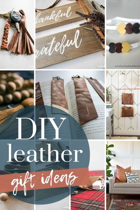 Explore a collection of stunning leather gift ideas that you can easily make at home. From personalized keychains to stylish wallets and chic bracelets, these projects will delight your loved ones and show off your crafting skills. Get inspired and start crafting today! Leather Diy Gifts For Men, Leather Craft Keychain, Leather Diy Gifts, Small Leather Gifts Diy, Handmade Leather Gifts, Leather Gift Ideas For Him, Homemade Leather Gifts, Small Leather Crafts Diy, Easy Diy Leather Projects