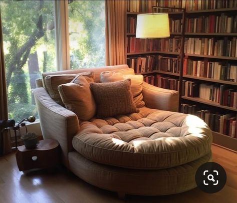 Oversize Reading Chair, Plush Reading Chair, Big Cozy Reading Chair, Oversized Chair Reading Nook, Oversized Comfy Chair, Home Reading Nook Ideas, Big Comfy Reading Chair, Big Reading Chair, Cozy Bedroom Bookshelves