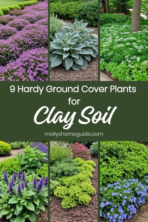 Discover the best ground cover plants for clay soil that will thrive in your garden! From lush greenery to vibrant flowers, these ground cover options are perfect for areas with poor drainage. Create a landscape full of effortless beauty with ground cover plants that love wet clay soil. Find the ideal plants to cover and protect your clay soil while adding a pop of color to your outdoor space. Whether you're looking for delicate ground cover flowers or robust options, there's a perfect match for Ground Cover For Clay Soil, Plants That Grow Well In Clay Soil, Sweet Woodruff Ground Cover, Clay Soil Garden, Clay Soil Gardening, Flowers For Clay Soil, Plants For Clay Soil, Ground Cover Flowers, Best Ground Cover Plants