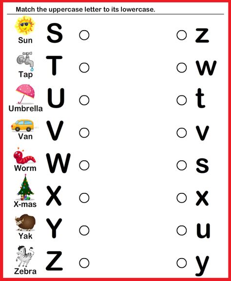 Kindergarten Worksheets: Match upper case and lower case letters 8 Letter Matching Worksheet, Match Worksheet, Letter Worksheets For Preschool, English Worksheets For Kindergarten, Abc Worksheets, Alphabet Worksheets Kindergarten, Tracing Worksheets Preschool, Free Preschool Worksheets, Kids Worksheets Preschool