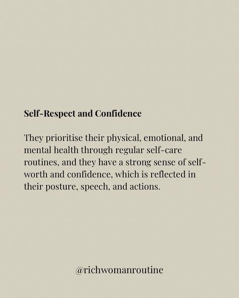 You need to put the work in… High-value women often possess habits and characteristics that contribute to their overall well-being, personal success, and positive relationships. Self-Respect and Confidence They prioritise their physical, emotional, and mental health through regular self-care routines, and they have a strong sense of self-worth and confidence, which is reflected in their posture, speech, and actions. Healthy Relationships They cultivate healthy, supportive relationships w... Quotes On Self Respect, High Value Relationship, Treat Women With Respect Quotes, Women With No Self Respect Quotes, Self Respect Has To Be Stronger Than Feelings, Have Some Self Respect Quotes, Self Respect Quotes Women, Classy Women Quotes Respect Yourself, Only Respecting Women Youre Attracted To Isnt Respecting Women