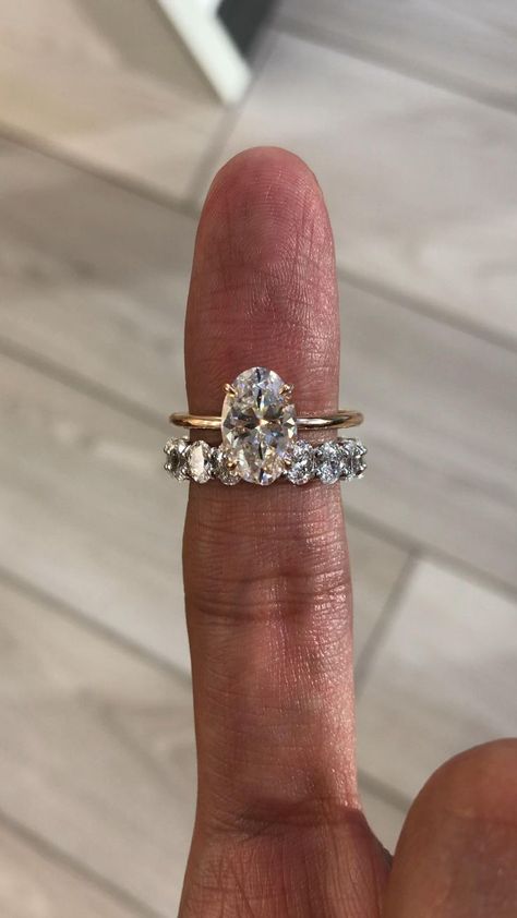 Eternity Band Set, Dream Wedding Ring, Ring Inspo, Cute Engagement Rings, Future Engagement Rings, Diamond Eternity Band, Oval Engagement, Dream Engagement, Dream Engagement Rings