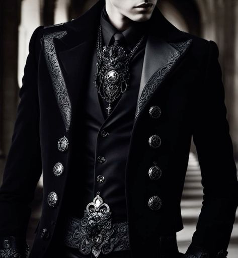 Goth Pirate Outfit Men, Vampire Fashion Aesthetic Male, Royalcore Aesthetic Outfits Men, Vampire Suit Men, Gothic Suit Mens, Vampire Aesthetic Men, Goth Suit Men, Gothic Male Fashion, Vampire Goth Men