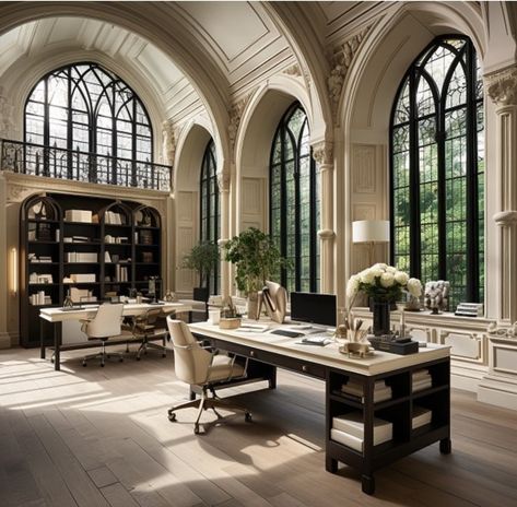 Old Money Library Room, Old Money Library, Casual Castle, Elegant Office Design, Old Money Home, Old Money Office, Dream Home Office, Home Office Setup Ideas, Old Money House