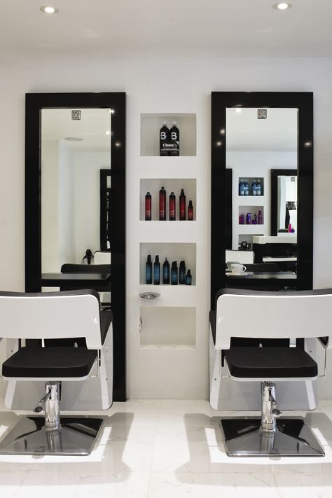 Inkfish Hair Salon by Absolute Interiors www.absolutedesign.co.uk Salon Suite Decor Ideas, Salon Suite Decor, Hair Salon Interior Design, Salon Interior Design Ideas, Small Salon, Salon Design Ideas, Beauty Salon Interior Design, Hair Salon Design, Hair Salon Interior