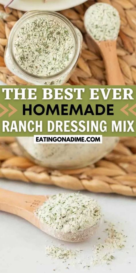 Homemade Ranch Dressing Mix Recipe, Ranch Dressing Mix Recipe, Homemade Ranch Mix, Homemade Ranch Dressing Mix, Homemade Ranch Dip, Homemade Ranch Seasoning, Homemade Dry Mixes, Dry Ranch Dressing Mix, Sauce Spaghetti