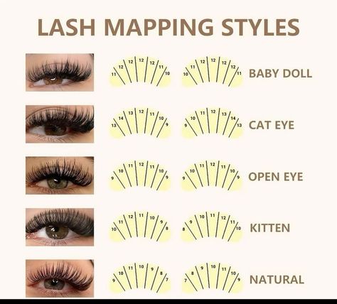 Lash Mapping Natural Eye, Diy Lash Extensions Mapping Styles, Lash Cluster Mapping Styles, Lash Placement, Lash Tutorial, Lash Maps, Lash Map, It Makeup, Bigger Eyes