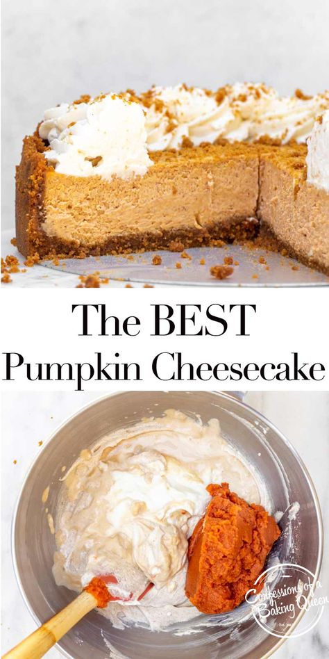 Pumpkin Cheesecake With Biscoff Crust, Biscoff Pumpkin Cheesecake, Best Pumpkin Cheesecake Recipe, Best Pumpkin Cheesecake, Biscoff Crust, Thanksgiving Addition, Spice Cheesecake, Cheesecake Pumpkin, Cheese Desserts