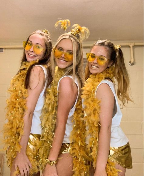 Golden Era Outfit, We Struck Gold Bid Day, Honey I’m Home Bid Day, Uca Camp, Fnl Themes, School Spirit Outfit, Spirit Weeks, Rush Sorority, Hs Football