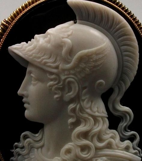 Cameo of Goddess Athena Child Of Athena, Athena Aesthetic, Athena Cabin, Athena Tattoo, Percy Jackson Cabins, Greek Goddess Of Wisdom, Goddess Athena, Classic Sculpture, Greek Statues