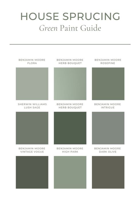 Our Favorite Green Paint Colors — House Sprucing Green Paint Outside House, Painted Green House Exterior, Exterior Paint Green Color Combinations, Sage Green House Aesthetic, Green Wall Color Palette, Rustic Green Paint Colors, Green Exterior Color Schemes, Green Shed Colors, Green Shutter Colors