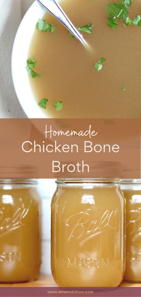 Homemade Chicken Bone Broth, Chicken Bone Broth Recipe, Soup Making, Make Chicken Broth, Chicken Broth Recipes, Chicken Stock Recipe, Stovetop Chicken, Homemade Bone Broth, Chicken Bone Broth