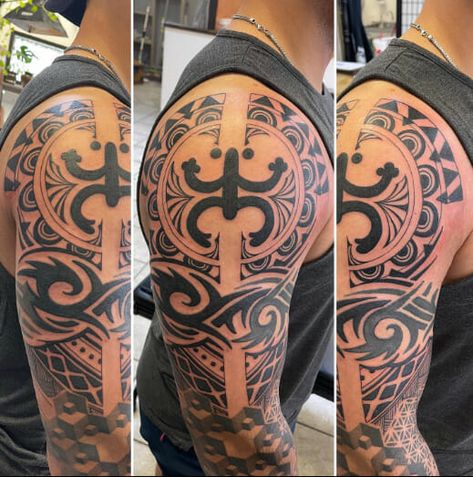 Taino Sleeve Tattoo, Puerto Rican Tattoos Ideas, Black Heritage Tattoos, Taino Tribe Tattoo, Puerto Rican Tribe Tattoo, Puerto Rican Tattoo For Men, Taino Indians Puerto Rico Tattoo, Nigerian Tattoo, Puerto Rico Tattoo Ideas