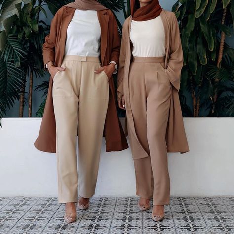 Modest Fashion Pants, Brown Outfit Hijab, Veiled Collection, Outfit Outer, Modest Outfits Muslim, Modest Summer Fashion, Trendy Outfits Indian, Shabby Chic Clothes, Beige Outfit