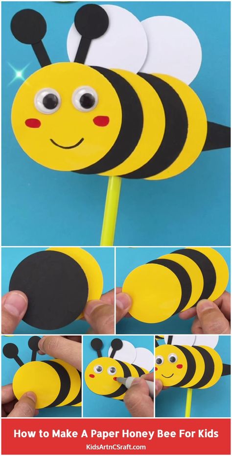 Bees For Kids, Bumble Bee Craft, Bee Craft, Bee Crafts For Kids, Bumble Bee Art, Bee Activities, Bee Classroom, Insect Crafts, Diy Projects For Beginners