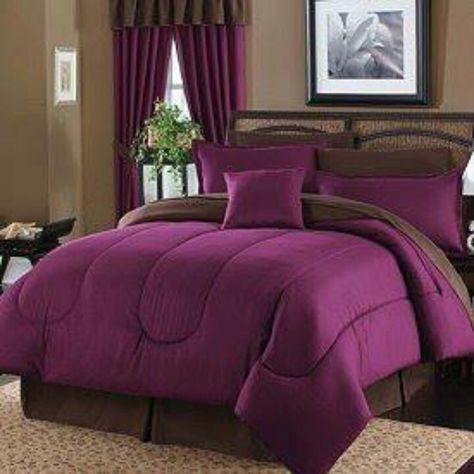 Purple And Brown Bedroom, Brown Rooms, Purple Bedrooms, Purple And Brown, Purple Bedding, Furniture Boutique, Purple Bedroom, Purple Rooms, Brown Bedroom