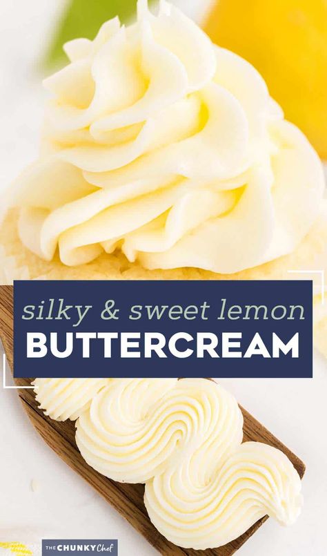 This simple lemon buttercream frosting recipe is silky and light, and bursting with fresh lemon flavors! Perfect for piping onto cupcakes, or spreading onto cakes, cookies, bars, and more! #buttercream #frosting #lemon #icing #dessert #baking Lemon Frosting Recipes, Lemon Buttercream Icing, Homemade Frosting Recipes, Easy Buttercream Frosting, Lemon Buttercream Frosting, Frosting Recipes Easy, Lemon Frosting, Cake Frosting Recipe, Cookies Bars