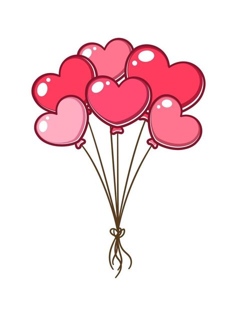 Group of heart balloons tied together cartoon vector clipart Ballon Heart Drawing, Cute Heart Clipart, Valentines Clipart Cute, Valentine Cartoon Drawings, Heart Balloons Drawing, Valentine’s Day Clipart, Cute Valentines Day Drawings, Valentine Images Clip Art, Valentine Cartoons