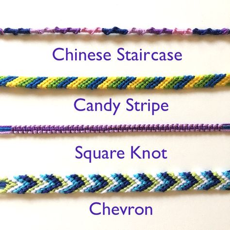 Friendship Bracelet Patterns Square Knot, Cotton Floss Bracelets, How To Do A Friendship Bracelet, Bracelet Made Of Thread, Bracelet Making For Beginners, Different Friendship Bracelets, Square Knot Bracelet Pattern, Making A Friendship Bracelet, How To Braid Friendship Bracelets