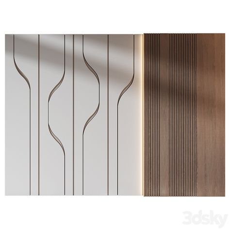 wall panels | set 379 - Other decorative objects - 3D model Mdf Design Wall, Veneer Wall Panelling Design, Reception Back Wall Design, Passage Wall Design, Wall Paneling Design, Wall Cladding Texture, Wall Panelling Design, Decorative Wall Panels Texture, Pvc Wall Panels Designs