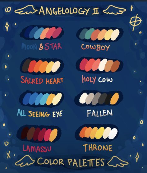 Color Pallete Character, Fantasy Color Palette Concept Art, Dnd Character Color Palette, Eye Strain Art Color Palette, Pallet Color Ideas, Color Palette Character Design, Color Palette Character, Digital Art Color Palette, Cute Color Palettes