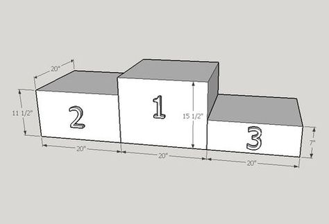 how to build a medal acceptance "podium" - by ghhb @ LumberJocks.com ~ woodworking community Olympic Podium Diy, Diy Olympic Podium, Vbs Olympics, Two Fast Two Furious, Office Olympics, Olympic Podium, Olympic Winners, Kids Olympics, Podium Design