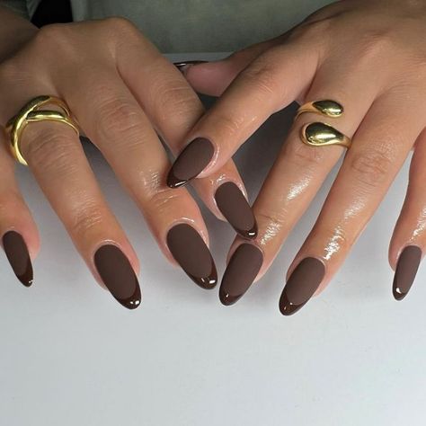 Emerald Nails, Brown Nail, Brown Nails Design, Milky Nails, Brown Nails, Chic Nails, Dope Nails, Matte Nails, Chrome Nails