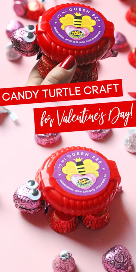 Valentine Candy Turtles are a fun and easy way to transform your treat into a fun kid-friendly turtle! Grab your hot glue and have fun with this craft. #valentine #treat #candy #forkids #turtle #fun #easy #treatforkids #idea #candytreat #passion4savings Candy Turtles, Diy St Valentin, Valentines Snacks, Valentine Treat, Easy Valentine Crafts, Classroom Treats, Class Valentines, Valentine Gifts For Kids, Preschool Valentines