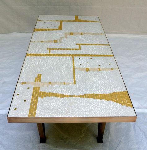 1958 Californian Studio, "Mosaic tile" Coffee Table 6 Mosiac Tile Coffee Table, Ceramic Tile Furniture, Mosaic Tiles Table, Mosaic Tables Ideas, Mosaic Furniture Ideas, Mosaic Table Diy, Tile Outdoor Table, Tile Furniture Diy, Tiled Dining Table