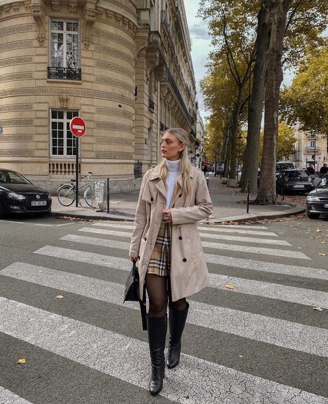 8 Parisian style fall outfits🤎 Which is your favourite??? I’m looking forward to styling my Burberry skirt again! #fallfashion #parisiennestyle #parisianstyle Parisian Look Outfit, Burberry Outfit Street Style, Burberry Aesthetic Outfit, Paris Style Aesthetic, Burberry Skirt Outfit, Burberry Street Style, Fall Parisian Style, Paris Outfits Fall, Burberry Outfits