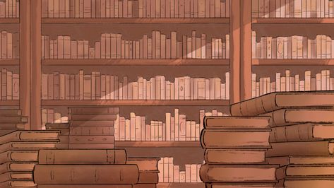 Animated Book Aesthetic, Books Landscape Wallpaper, Aesthetic Anki Background, Library Banner Aesthetic, Library Background Drawing, Books Banner Aesthetic, Library Aesthetic Landscape, Background For Study, Book Store Aesthetic Wallpaper