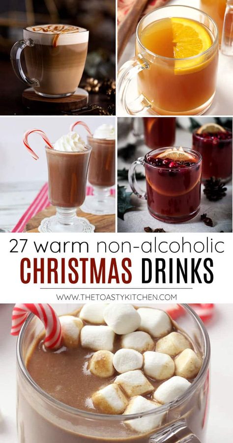 Christmas Drinks Nonalcoholic Crockpot, Christmas Hot Beverage Bar, Breakfast Beverages Non Alcoholic, Hot Drinks For Winter Non Alcoholic, Hot Mocktail Recipe, Christmas Hot Beverages, Non Alcoholic Hot Drinks, Non Achololic Christmas Drinks, Winter Beverages Nonalcoholic