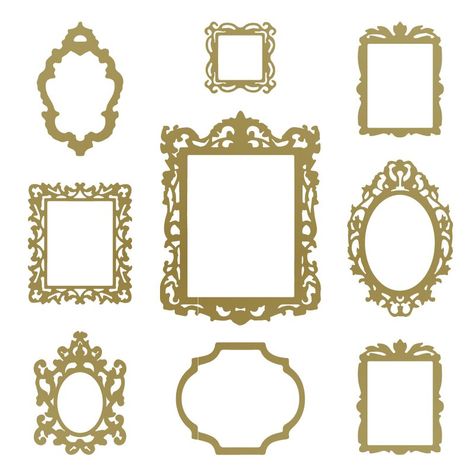 Picture Frames Wall, Empty Picture Frames, Decoupage Printables, Frames Wall, Ornate Picture Frames, Antique Picture Frames, Mirror Box, Garden Frame, Antique Pictures