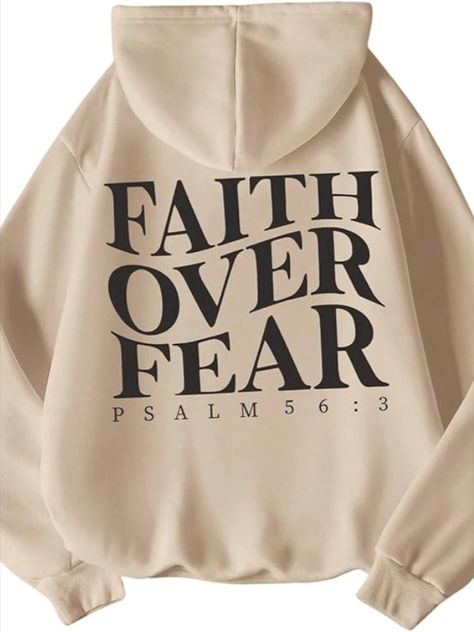 Design: Oversized hoodie,faith over fear hoodie,Christian religious saying,pullover sweatshirts,drawstring hoodies casual long sleeve top,drop shoulder collar,long sleeve sweater with pocket,fall outfits for women,winter fashion clothes,aesthetic clothing,christian hoodies,god sweatshirts,y2k fleece casual style. Elevated Faith Hoodie, Faith Over Fear Hoodie, Christian Hoodie Ideas, Cute Sweatshirts Aesthetic, Cute Christian Hoodies, Christian Hoodie Design, God Sweatshirts, Christian Sweatshirt Designs, Oversized Sweatshirt Aesthetic