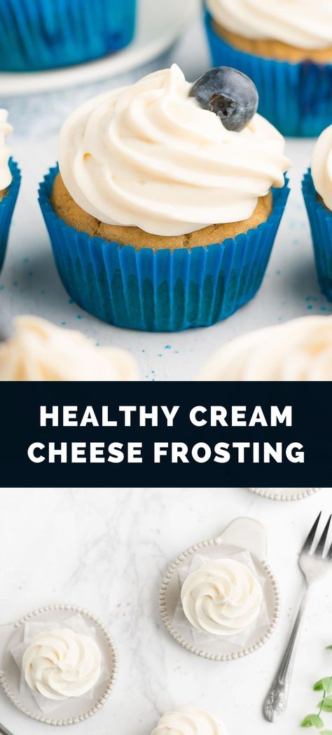 Clean Eating Birthday Cake, Clean Cream Cheese Frosting, Smash Cake Cream Cheese Frosting, Ww Cream Cheese Frosting, Healthy Decoration Ideas, Cream Cheese Yogurt Frosting, Sugarfree Frosting Cream Cheeses, Healthier Cupcakes For Kids, Weight Watchers Cream Cheese Frosting