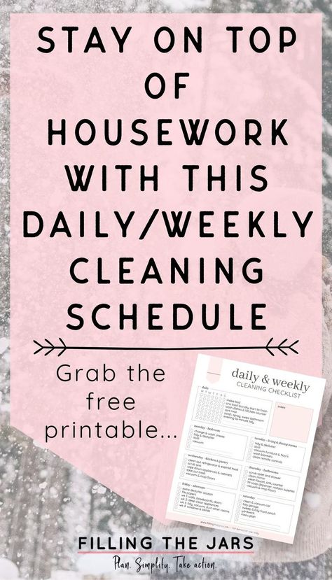 One Chore A Day Clean House, Clean Your House In A Week, Easy To Follow Cleaning Schedule, Days Of The Week Chores Daily Cleaning, Daily Weekly Chores, House Cleaning Schedule Checklist, House Cleaning Routine Checklist, Daily Cleaning Schedule Ideas, Cleaning Schedules Weekly