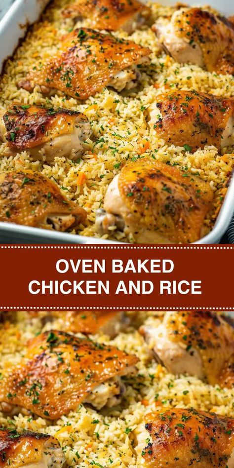 Oven Baked Chicken And Rice, Chicken Breast Casserole Recipes, Baked Chicken And Rice, Chicken Breast Casserole, Chicken And Rice Recipe, Chicken And Rice Casserole, Oven Baked Chicken, Chicken And Rice, Rice Casserole