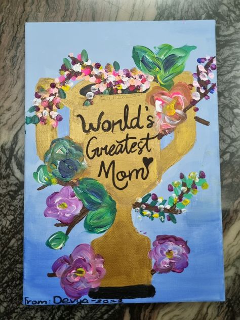 Mothers Days Painting, Mothers Day Gift Painting, Drawings For Moms Day, Mothers Day Crafts Painting, Painting Ideas For Mom Birthday From Daughter, Mothers Day Gift Ideas Painting, Things To Paint For Your Mom Gift Ideas, Teacher's Day Painting Ideas Acrylic, Art For Mothers Day Ideas