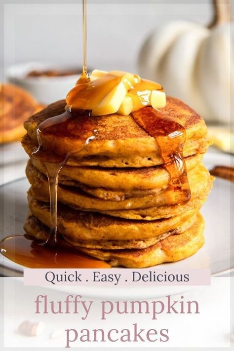 Homemade Pumpkin Pancakes, Pumpkin Pancakes Recipe, Fluffy Pumpkin Pancakes, Pumpkin Pancakes Easy, Pumpkin Breakfast Recipes, Pumpkin Spice Pancakes, Instant Family, Pumpkin Pancake Recipe, Pumpkin Breakfast