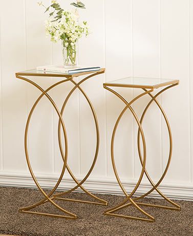 Glass Nesting Tables, Accent Table Decor, Metal Accent Table, Stylish Side Table, Antique Side Table, Glass End Tables, Studio Table, Wooden Side Table, End Table Sets