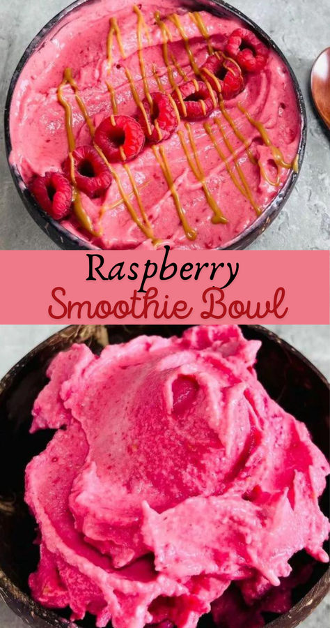 Raspberry Smoothie Bowl Frozen Fruit Smoothie Recipes Healthy, Raspberry Smoothie Recipe, Smoothie Bowl Base Recipe, Smoothie Bowl Recipe No Banana, Protein Acai Bowl Recipe, Thick Smoothie Recipes, Ninja Creami Smoothie Bowls, Pink Smoothie Bowl Recipe, Smoothie Bowl Recipe Easy