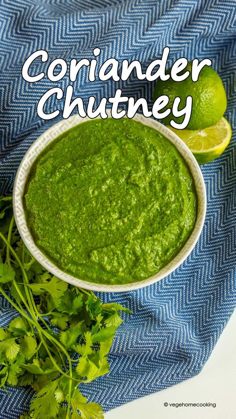 Corriander Recipes, Green Chutney Recipe, Coriander Chutney, Cilantro Chutney, Healthy Sauces, Chutney Recipe, Chaat Recipe, Green Chutney, Chaat Masala