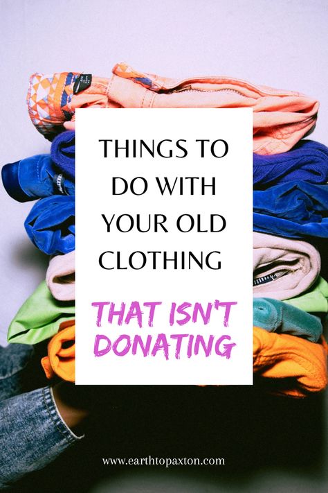 Things to do with your old clothing that isnt donating!   - How to recycle your old clothes. Recycling clothes will keep it out of the landfill and give it new life!   - Upcycling clothing is better for the environment and your carbon footprint!  #upcycle #recycle #upcycleclothes #upcycledfashion #fastfashion #reducereuserecycle #fashion #outfitideas#fashion #recycle #donate #ecofriendly #fashion #recycle #donate #ecofriendly Things To Do With Old Clothes, What To Do With Old Clothes, How To Recycle Old Clothes, Fashion Landfill, Old Clothes Reuse Ideas, Cloth Upcycling, Recycling Old Clothes, Clothes Recycling, Fashion Recycle