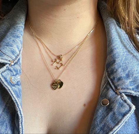 Tiffany Layered Necklaces, Gold Necklace Tiffany, Layering Tiffany Necklaces, Layered Tiffany Necklaces, Gold Tiffany Bracelet, Tiffany And Co Gold Necklace, Tiffany And Co Necklace Gold, Tiffany Necklace Layering, Tiffany Necklace Gold